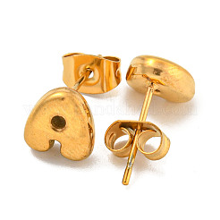 Chunk Letter 304 Stainless Steel Stud Earrings for Women&nbsp;EJEW-G386-01A-G