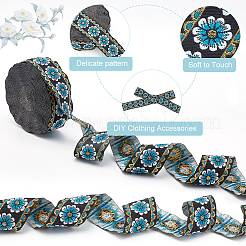 Polyester Ethnic Style Flower Embroidery Lace Ribbon&nbsp;OCOR-WH0067-48C