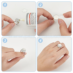 DIY Blank Adjustable 304 Stainless Steel Finger Rings Making Kits&nbsp;DIY-AN0001-22