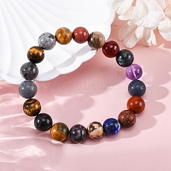 Natural & Synthetic Mixed Gemstone Beaded Stretch Bracelets for Women Men&nbsp;BJEW-F490-01B