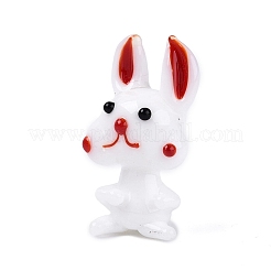 Handmade Lampwork Rabbit Figurine Display Decorations&nbsp;LAMP-N034-27