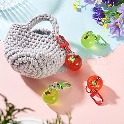 4Pcs 2 Colors Resin Apple Pendant Decorations&nbsp;KEYC-TADJ0001-03