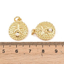 Brass with ABS Imitation Pearl Pendants&nbsp;KK-Z140-20G