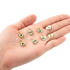 8Pcs 4 Style 316 Surgical Stainless Steel Enamel Pendants&nbsp;STAS-LS0001-78G