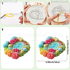DIY Coaster Punch Needle Embroidery Starter Kits for Beginners&nbsp;DIY-WH20095-003B