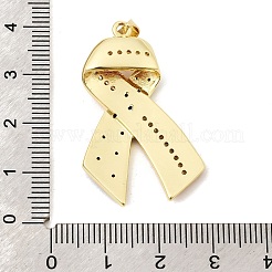 Brass Micro Pave Clear Cubic Zirconia Pendants&nbsp;KK-H267-006G