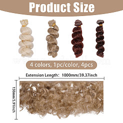 4Pcs 4 Colors High Temperature Fiber Long Curly Hairstyle Doll Wig Hair&nbsp;DOLL-GL0001-03