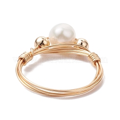 Round Natural Cultured Freshwater Pearl Finger Rings&nbsp;RJEW-JR00698