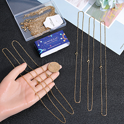 20Pcs PVD Vacuum Plating 304 Stainless Steel Cable Chain Necklaces Set&nbsp;STAS-SC0006-22G