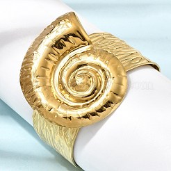 Hammered 304 Stainless Steel Cuff Bangles for Women&nbsp;BJEW-Z177-01G-05