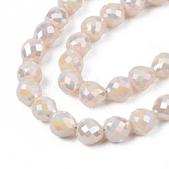 Electroplate Opaque Solid Color Glass Beads Strands&nbsp;EGLA-N002-26-B