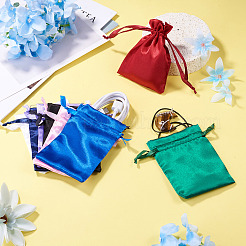 10Pcs Brocade Good Luck Fortune Drawstring Gift Blessing Bags&nbsp;PAAG-TADJ0001-01H