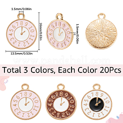 60Pcs 3 Colors Alloy Enamel Pendants&nbsp;ENAM-SC0005-77