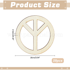 10Pcs Unfinished Blank Wooden Peace Sign Pendants Set for Painting Arts&nbsp;DIY-WH0591-579