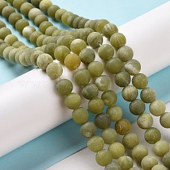 Round Frosted Natural TaiWan Jade Bead Strands&nbsp;X-G-M248-8mm-02