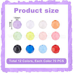 840Pcs 12 Styles Opaque Acrylic Beaded&nbsp;OACR-GA0001-23B
