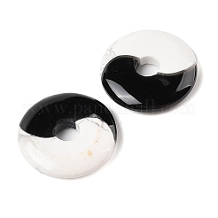 Natural Obsidian & Howlite Yin-yang Pendants&nbsp;FIND-Q109-01
