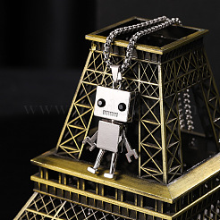 Alloy Robot Pendant 201 Stainless Steel Box Chain Necklaces&nbsp;FS-WG372FC-02