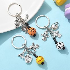 3Pcs Alloy & Wood Keychain&nbsp;KEYC-JKC01187