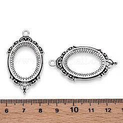 Zinc Alloy Link Cabochon Settings&nbsp;PALLOY-WH0001-35AS