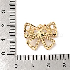 Rack Plating Brass Micro Pave Clear Cubic Zirconia and Plastic Pearl Pendants&nbsp;KK-S366-09G