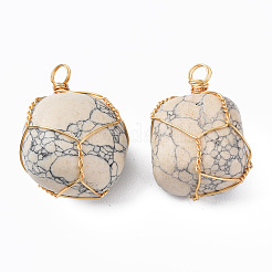 Natural Howlite Pendants&nbsp;G-N332-50-01