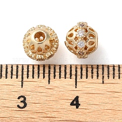 Rack Plating Brass Micro Pave Cubic Zirconia Beads&nbsp;KK-D097-08G