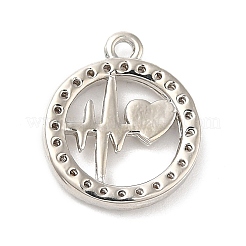 Brass Micro Pave Cubic Zirconia Pendants&nbsp;KK-Q772-02P