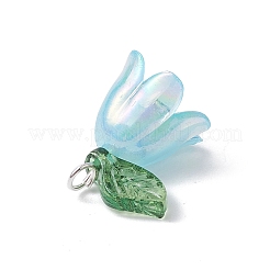 Flora Leaves & Lily flower Charms&nbsp;PALLOY-JF02541-02