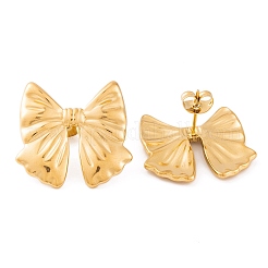 Ion Plating(IP) Bowknot 304 Stainless Steel Stud Earrings for Women&nbsp;EJEW-L272-026G-01