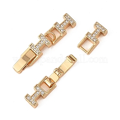 SHEGRACE Brass Micro Pave Clear Cubic Zirconia Fold Over Claps&nbsp;XGRQ5K256-843G