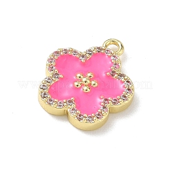 Brass Micro Pave Clear Cubic Zirconia and Enamel Pendants&nbsp;KK-A300-18F