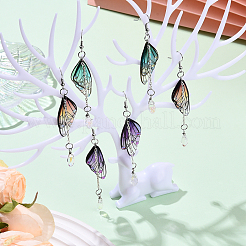 Brass Wing Dangle Earrings&nbsp;EJEW-YW00009-01