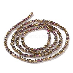 Transparent Electroplate Glass Beads Strands&nbsp;GLAA-H021-01A-HP07