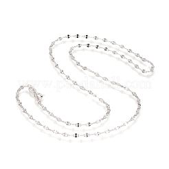 Anti-Tarnish Rhodium Plated 925 Sterling Silver Link Chain Necklaces&nbsp;STER-L059-09P