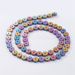 PVD Vacuum Plating Electroplate Non-magnetic Synthetic Hematite Beads Strands&nbsp;G-F534-H08