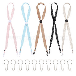5Pcs 5 Colors Polycotton Hat Flexible Removable Chin Cord&nbsp;AJEW-CA0005-19