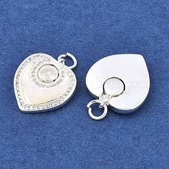 Brass Micro Pave Clear Cubic Zirconia Pendants&nbsp;SH-CBA197E-08S