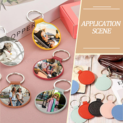 24Pcs 8 Style PU Leather Keychain&nbsp;KEYC-SC0001-85