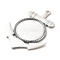Tibetan Style Alloy Pendant Cabochon Settings&nbsp;TIBEP-5206-AS-FF