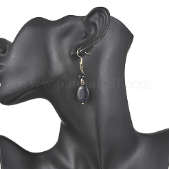 Synthetic Goldstone Oval Dangle Earrings&nbsp;EJEW-JE06601-02