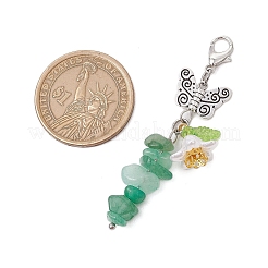 Synthetic Turquoise & Natural Amethyst & Rose Quartz & Red Jasper & Green Aventurine Chips Beads Pendant Decorations&nbsp;HJEW-JM03113