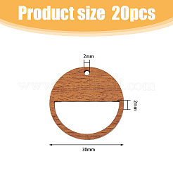20Pcs Walnut Wood Pendants&nbsp;WOOD-FH0002-14