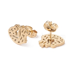 Anatomical Heart 304 Stainless Steel Stud Earrings for Women&nbsp;LS-EJEW-Z017-07G