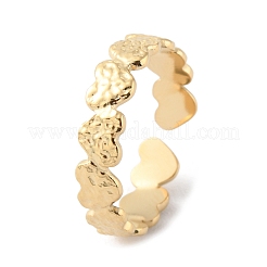 304 Stainless Steel Heart Open Cuff Rings&nbsp;RJEW-D002-01G
