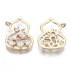 Brass Micro Pave Cubic Zirconia Pendants&nbsp;KK-R111-070-B01