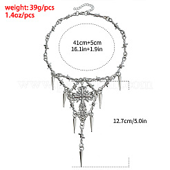 Gothic Style lloy Spike and Cross Bib Necklaces for Women&nbsp;FS-WGA9465-01