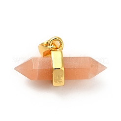 Natural Sunstone Double Terminal Pointed Pendants&nbsp;G-P481-01G-01