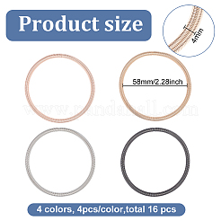 16Pcs 4 Colors Steel Wire Round Snake Chain Stretch Bracelets Set&nbsp;BJEW-BC0001-23