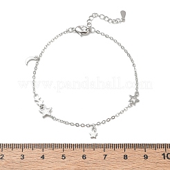 Brass Enamel White Charm Bracelets&nbsp;KK-CBA6980-29P